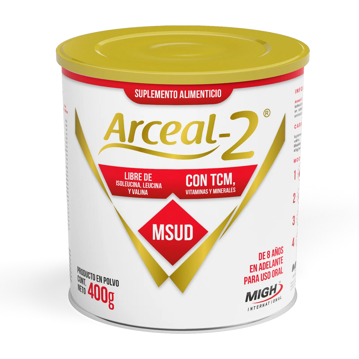 Arceal-2® | Suplemento para Enfermedad de Orina de Jarabe de Arce en Mayores de 8 Años - lata de 400 gramos