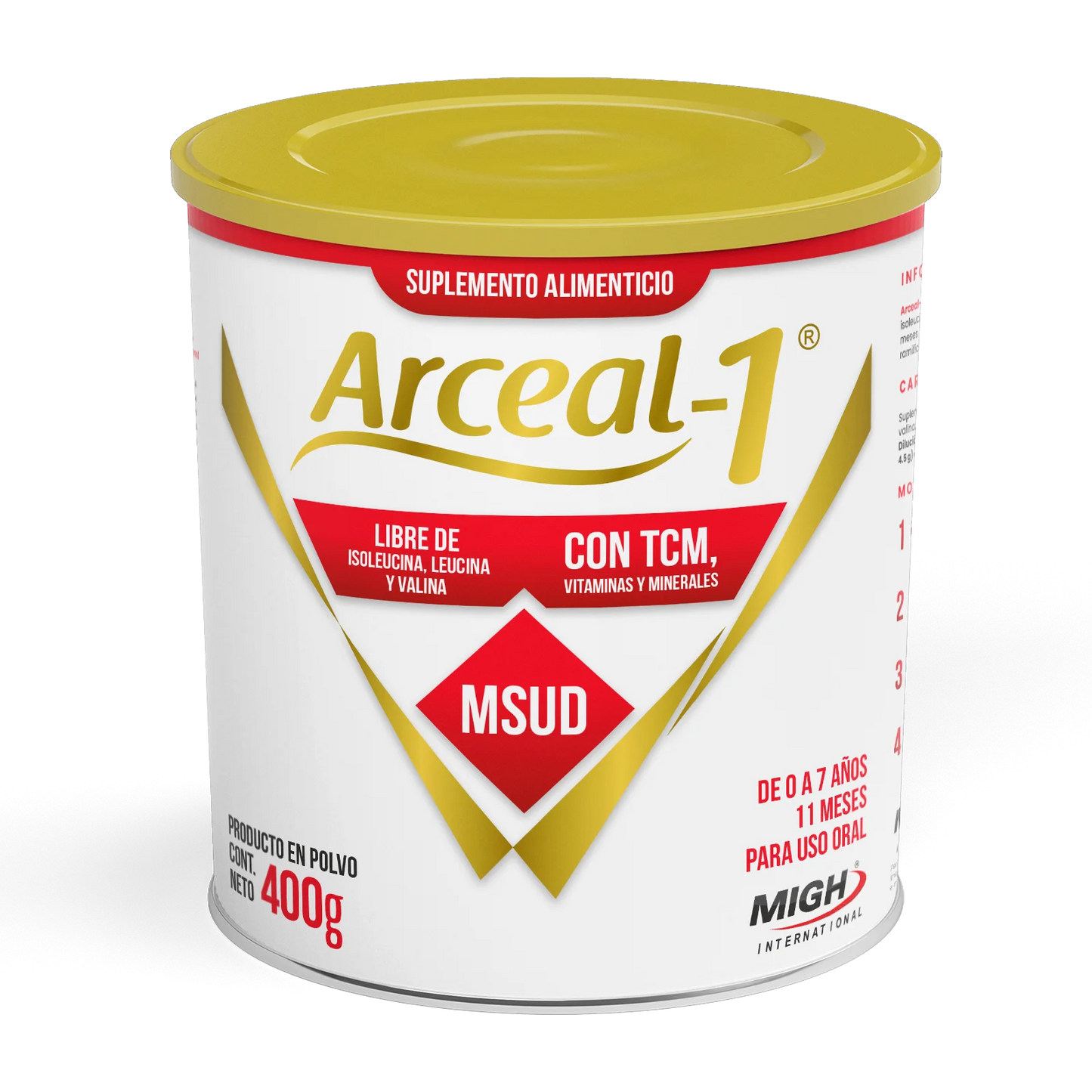 Arceal-1®: Soporte Nutricional Especializado para la Enfermedad de Orina de Jarabe de Arce - lata de 400 gramos