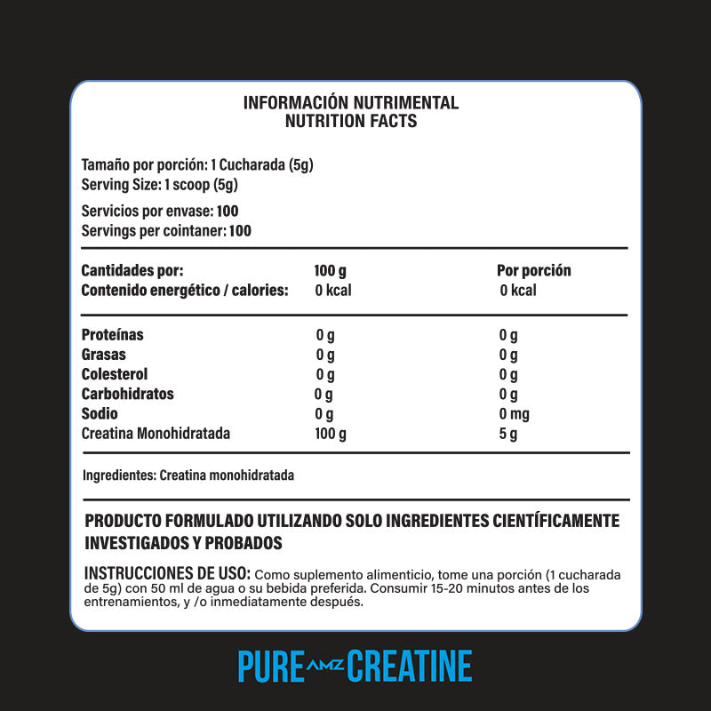 Creatina monohidratada AMZ Pure Creatine 500 g