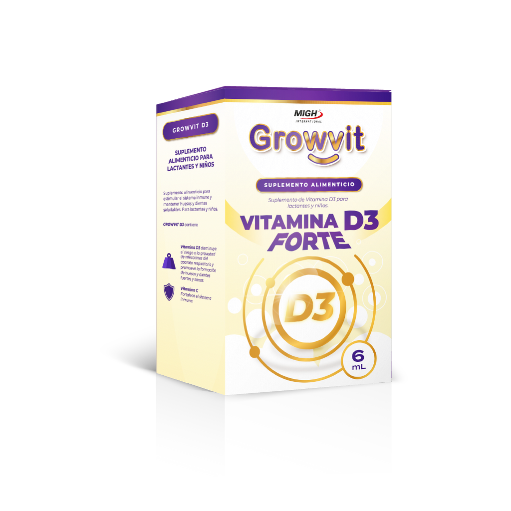 Growvit D3 Forte 6 ml | Vitamina D3 y C en gotas