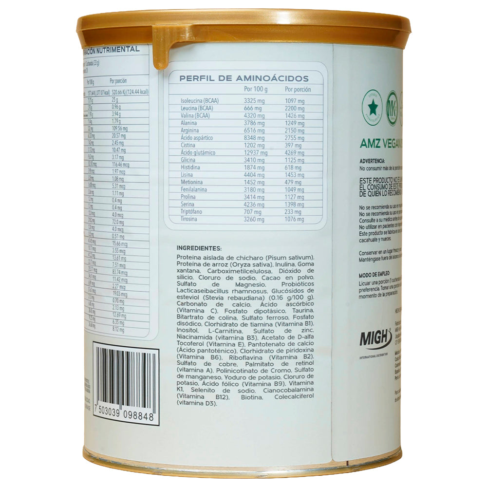 Proteína vegetal AMZ Vegan Isolated con inulina y probióticos 925 g