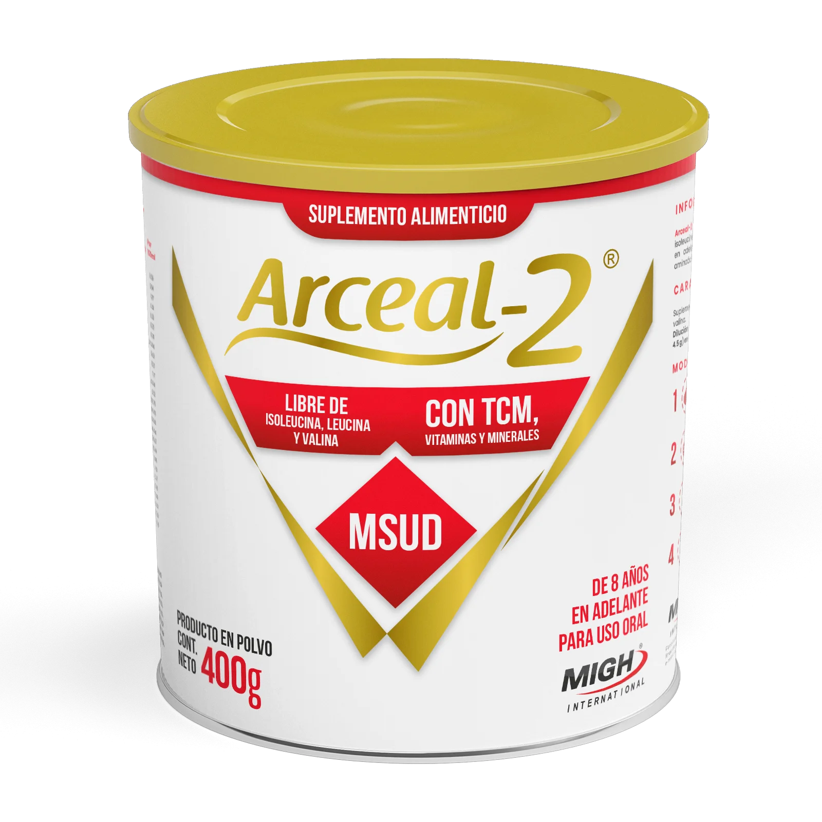 Arceal-2® | Soporte nutricional para Enfermedad de Orina de Jarabe de Arce (EOJA / MSUD / ARCE) en mayores de 8 años