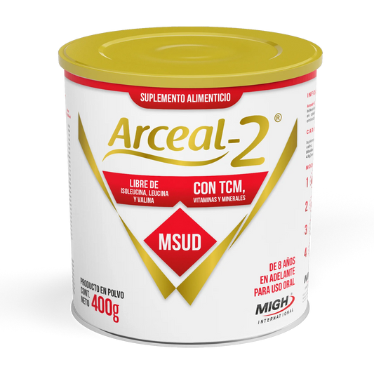 Arceal-2® | Suplemento para Enfermedad de Orina de Jarabe de Arce en Mayores de 8 Años - lata de 400 gramos