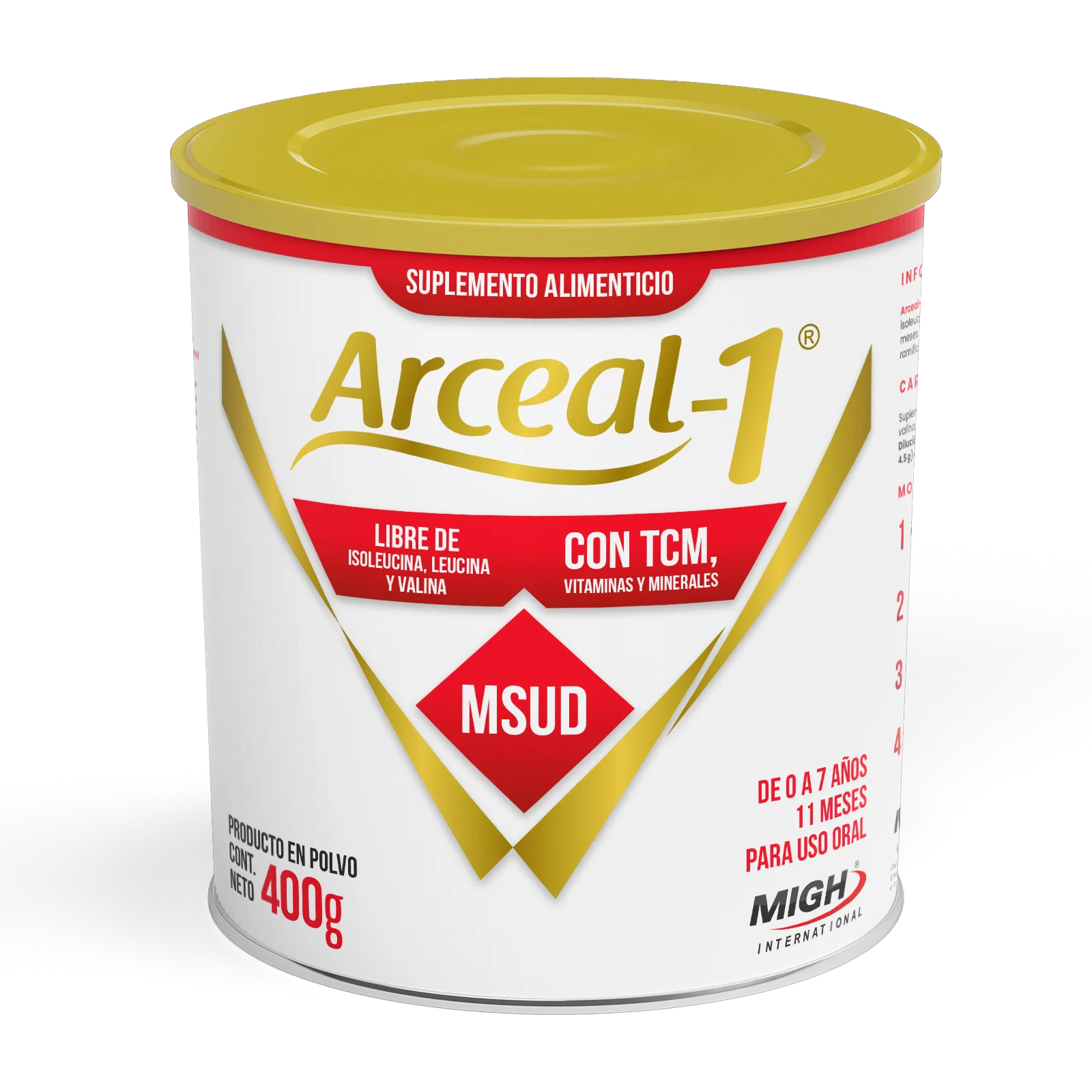Arceal-1® | Soporte nutricional para enfermedad de orina con olor a jarabe de arce (MSUD / ARCE)