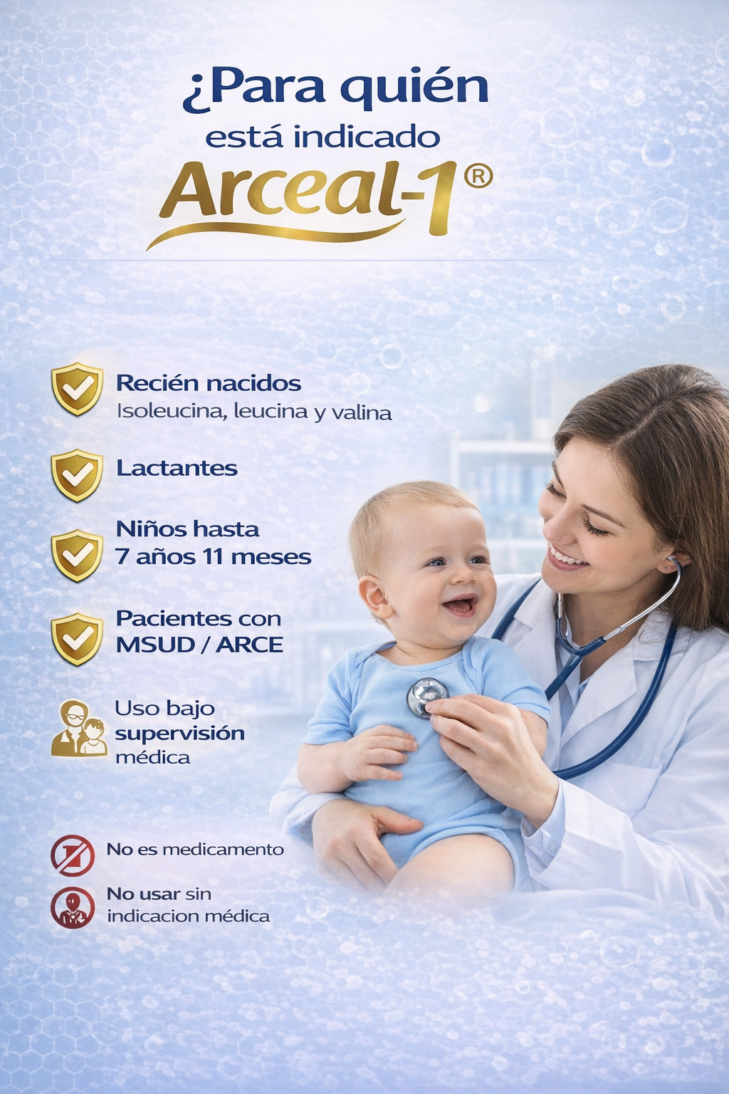 Arceal-1® | Soporte nutricional para enfermedad de orina con olor a jarabe de arce (MSUD / ARCE)