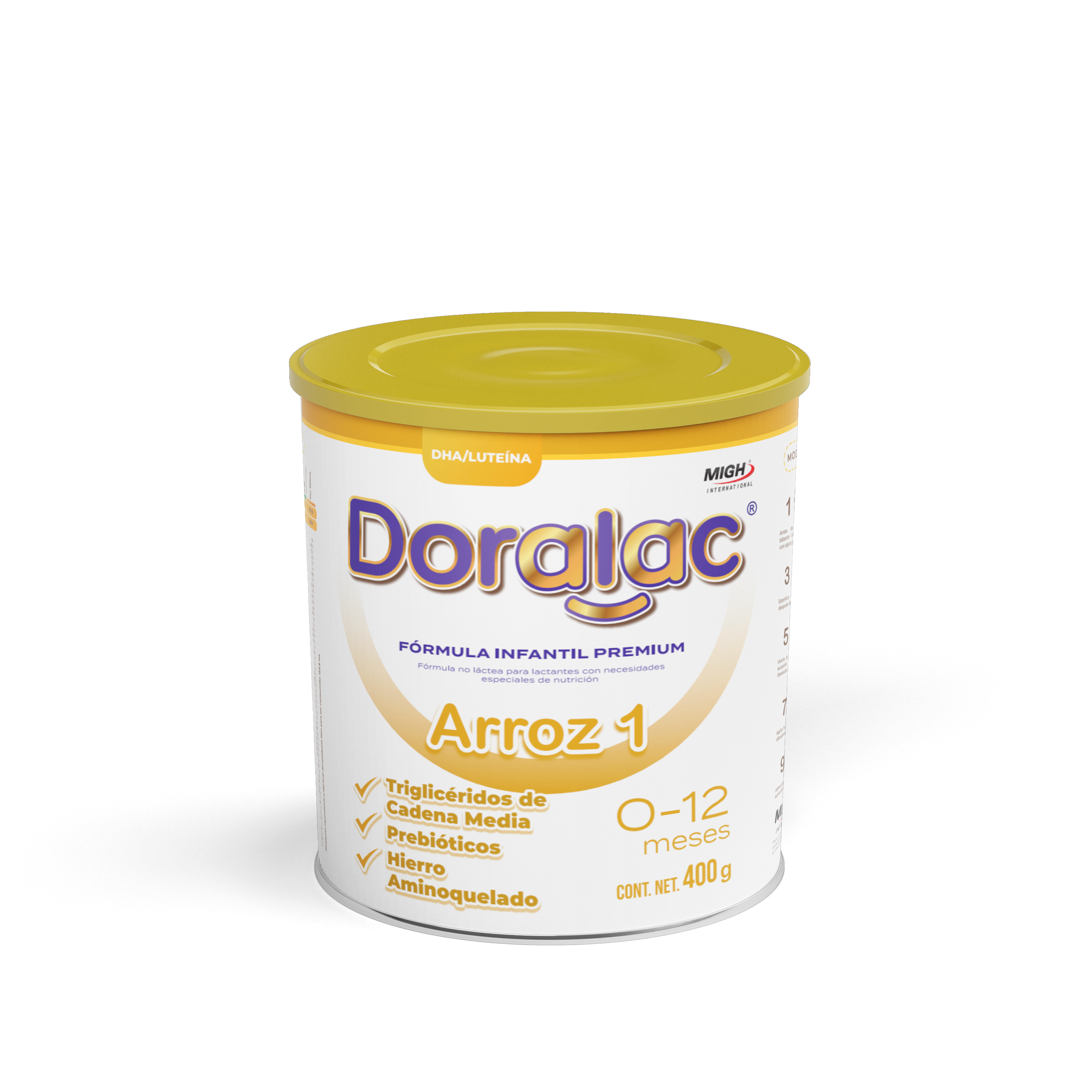 DORALAC® ARROZ 1 - Fórmula a Base de Arroz para APLV (0-12 meses) | Sin Lácteos ni Soya
