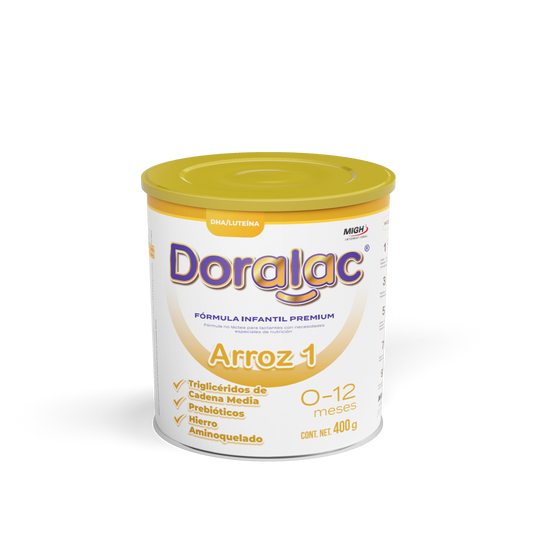 DORALAC® ARROZ 1 - Fórmula a Base de Arroz para APLV (0-12 meses) | Sin Lácteos ni Soya