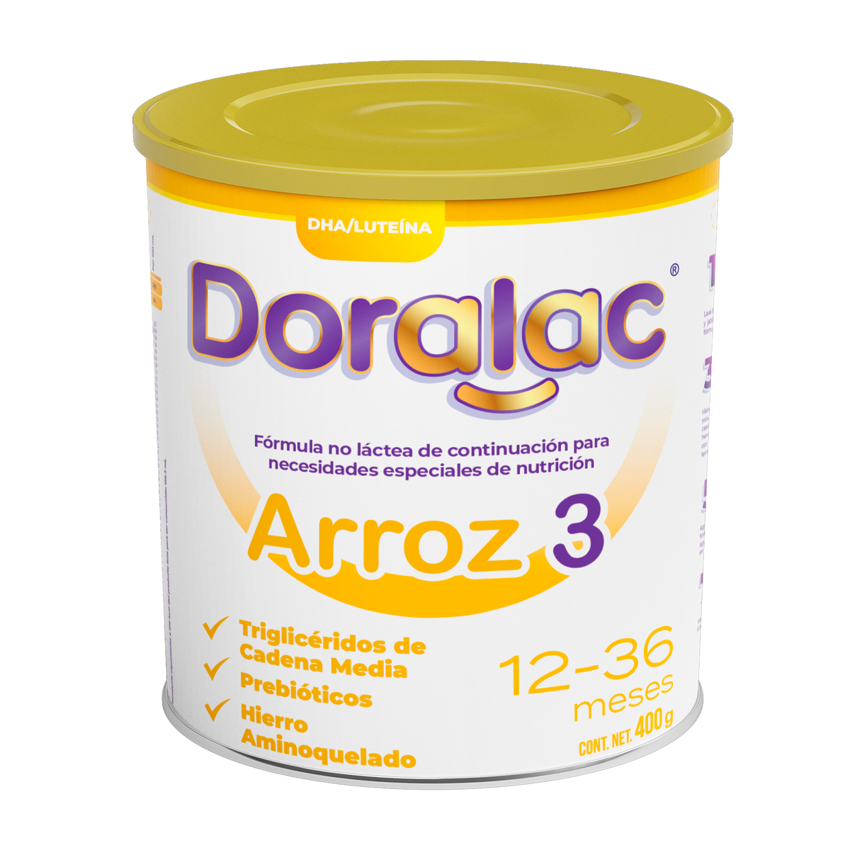 Doralac Arroz 3 400 g | Fórmula no láctea de 1 a 3 años