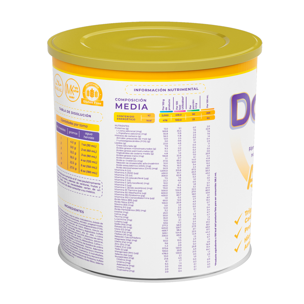 Doralac Arroz 3 400 g | Fórmula no láctea de 1 a 3 años