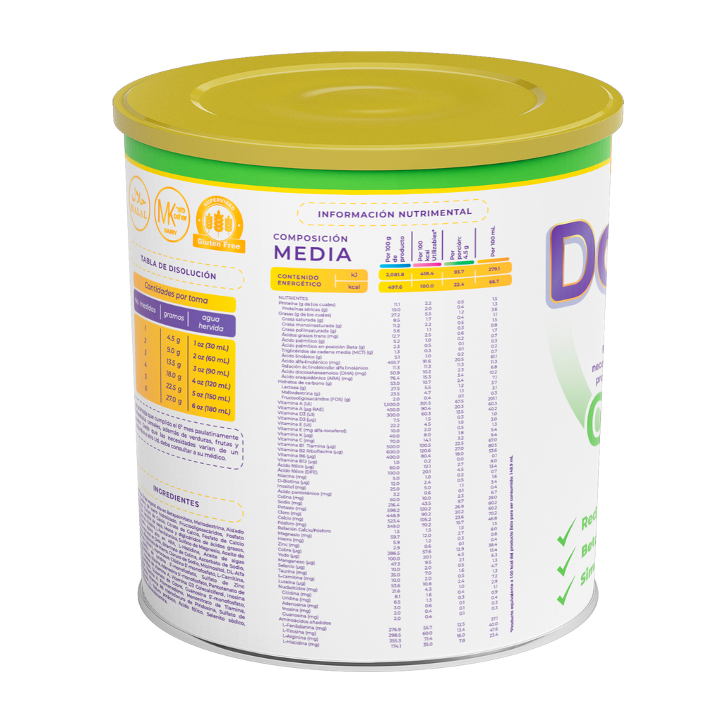 Doralac Confort 400 g | Fórmula parcialmente hidrolizada de 0 a 12 meses