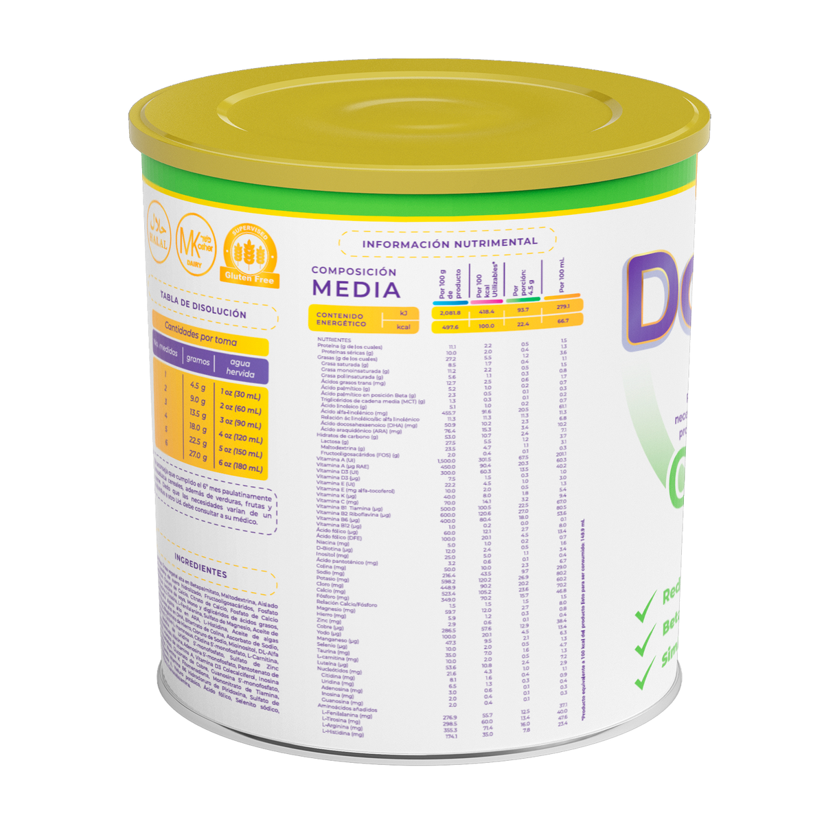 Doralac Confort 400 g | Fórmula parcialmente hidrolizada de 0 a 12 meses