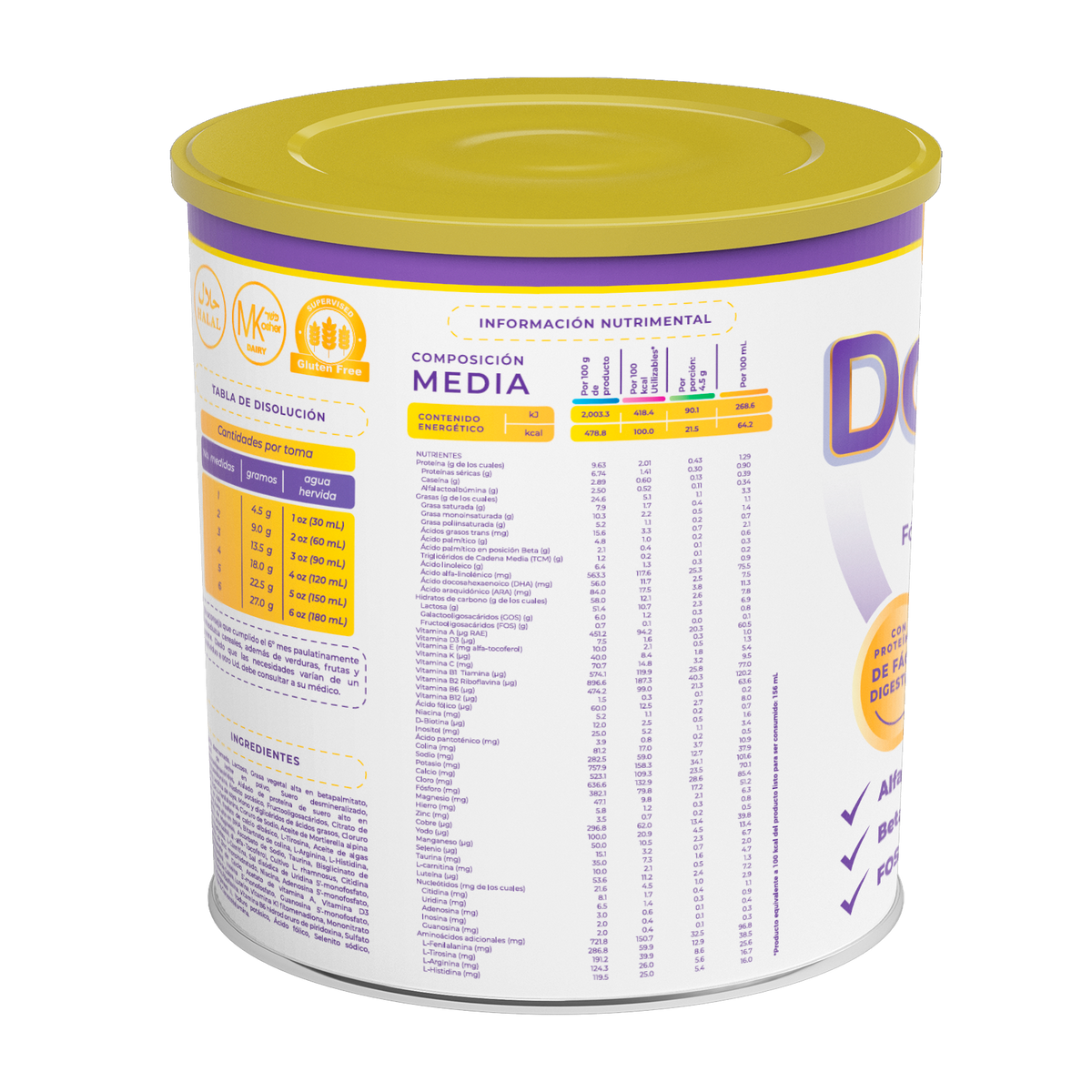 DORALAC® 1 - Fórmula Infantil con Probióticos y hierro para Lactantes (0-6 meses) | Nutrición Completa