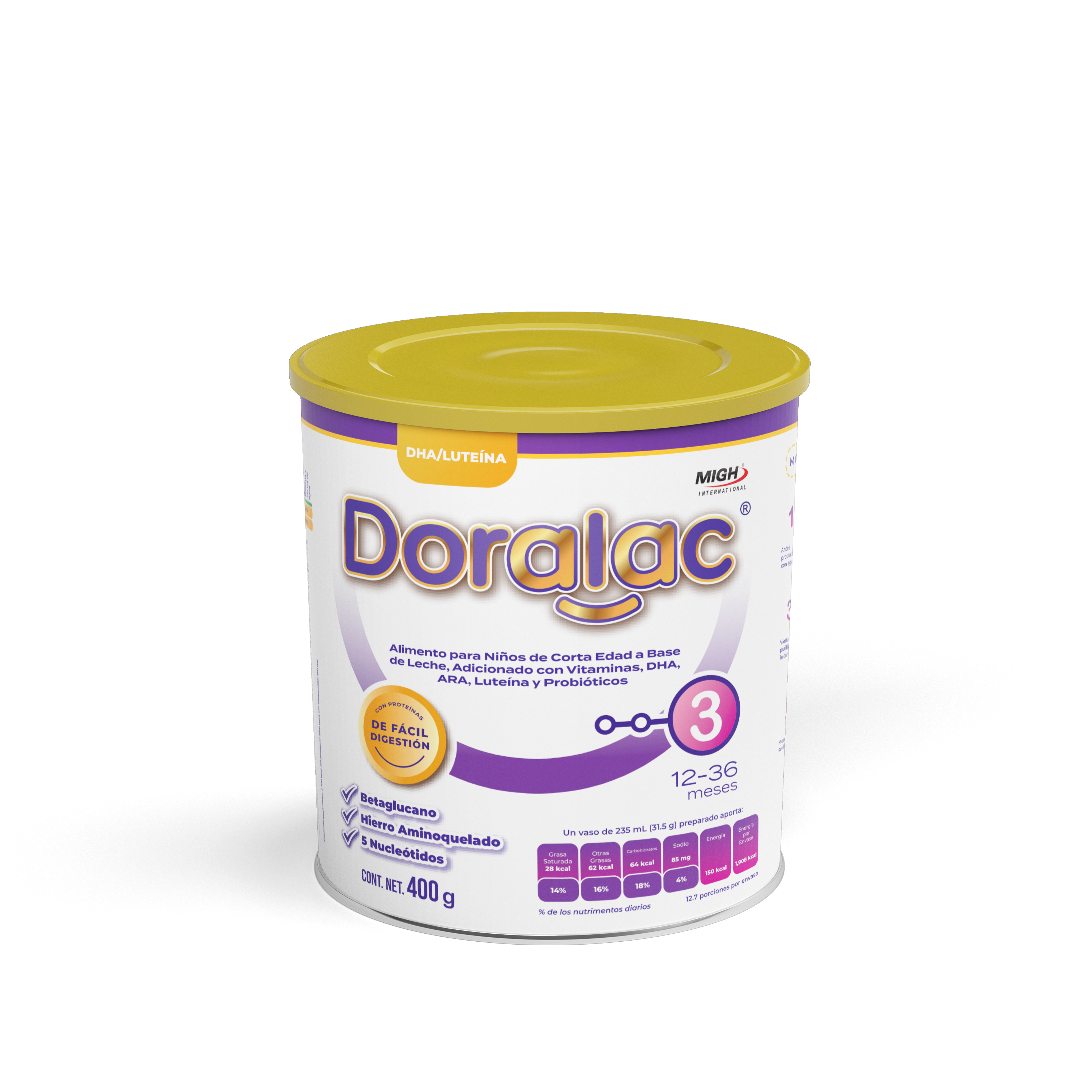 DORALAC® ARROZ 3 - Fórmula de Continuación a Base de Arroz para APLV (1-3 años)