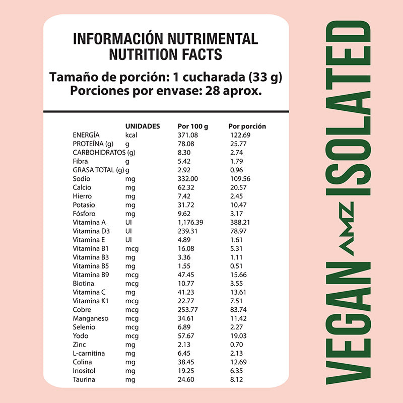 Proteína vegetal AMZ Vegan Isolated 925 g